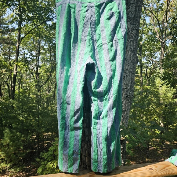 Ace & Jig Green Striped Wide Leg Pants - Picture 2 of 7